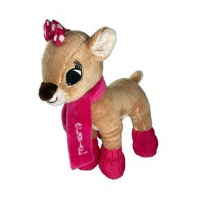 Dan Dee Collector Choice Clarice Plush Rudolph Reindeer 12" Pink Scarf & Booties